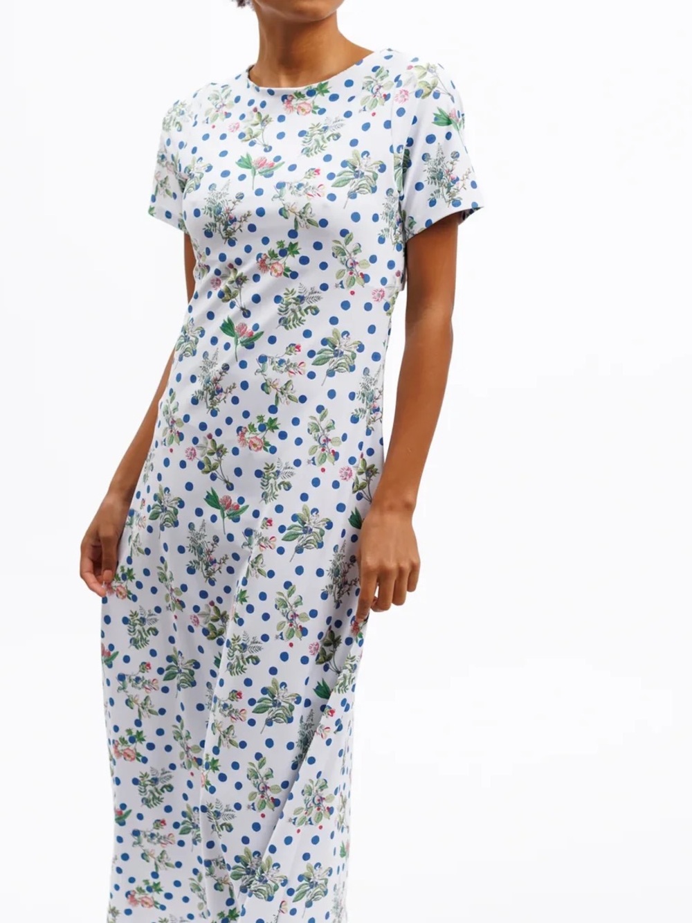 NWOT Smith & Quinn Botanist Dot Celine Dress short Sleeve White Floral $178